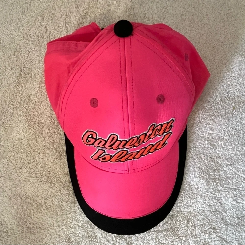 Galveston Island Girl's Adjustable Pink Beach Cap